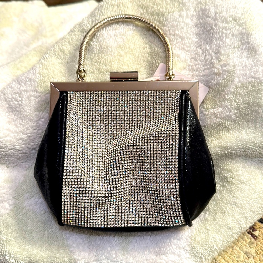 Black  rhinestone cross body bag.